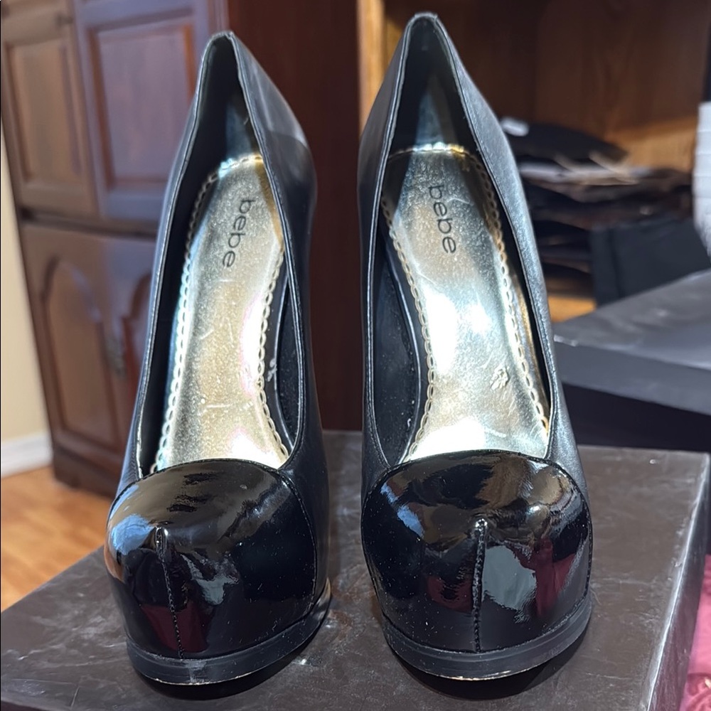 Bebe Black Patent Leather Women's Heels